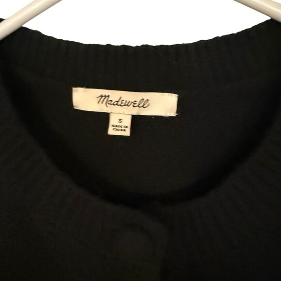 Madewell Cardigan Sweater Women's S Classic Black Cotton Wool Blend Button Up - Picture 6 of 9